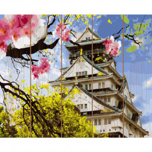  Японская весна Картина по номерам на дереве KD0723