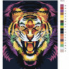 Тигр поп арт Раскраска картина по номерам на холсте