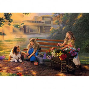 Девочки с цветами Алмазная вышивка (мозаика) Гранни