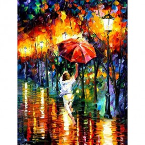 Девушка с зонтом Алмазная вышивка (мозаика) Гранни