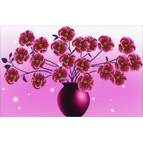 Букет на розовом Алмазная частичная вышивка (мозаика) Sddi Anya