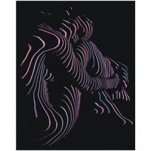 Девушка в полосатой тени 80х100 Раскраска картина по номерам на холсте