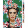 Фрида Кало с цветами 100х150 Раскраска картина по номерам на холсте