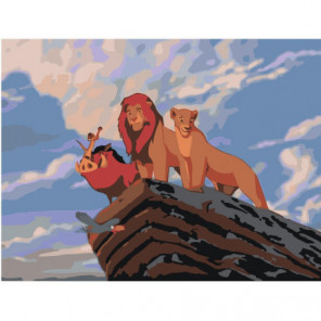 Король Лев на скале 60х80 Раскраска картина по номерам на холсте