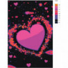 Сердце яркими неоновыми красками 100х150 Раскраска картина по номерам на холсте