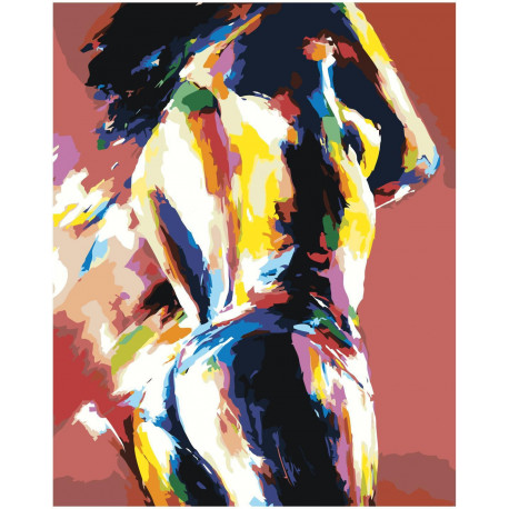 Радужная фигура девушки 100х125 Раскраска картина по номерам на холсте