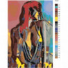Радужная обнаженная девушка 80х120 Раскраска картина по номерам на холсте