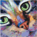 Разноцветный кот 80х80 Раскраска картина по номерам на холсте
