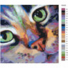 Разноцветный кот 100х100 Раскраска картина по номерам на холсте