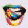Яркие разноцветные губы Раскраска картина по номерам на холсте