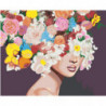Девушка с пышными цветами на голове 80х100 Раскраска картина по номерам на холсте