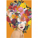 Яркая цветочная голова девушки 100х150 Раскраска картина по номерам на холсте