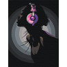  Девушка в ярких наушниках Раскраска картина по номерам на холсте с неоновыми красками AAAA-RS011-60x80
