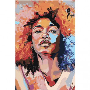 Девушка афро арт 80х120 Раскраска картина по номерам на холсте