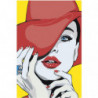 Девушка в красной шляпе 100х150 Раскраска картина по номерам на холсте