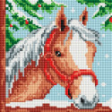 Белогривая лошадка Алмазная вышивка мозаика без подрамника Белоснежка