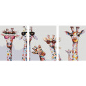 Забавные жирафы Триптих Раскраска картина по номерам на холсте
