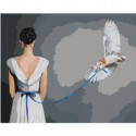 Девушка и сова 80х100 Раскраска картина по номерам на холсте