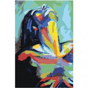 Радужная обнаженная девушка, страсть 80х120 Раскраска картина по номерам на холсте