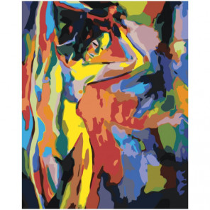 Фигура красочной обнаженной девушки Раскраска картина по номерам на холсте