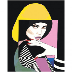 Портрет девушки абстракция 80х100 Раскраска картина по номерам на холсте