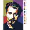 Красочный Джонни Депп Поп-арт 80х120 Раскраска картина по номерам на холсте