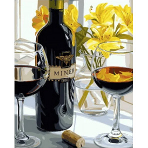 Сложность и количество цветов Вино и лилии Раскраска картина по номерам на холсте МСА465