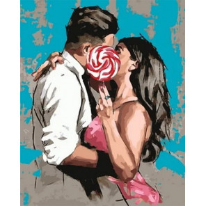 Сложность и количество цветов Сладкий поцелуй Раскраска картина по номерам на холсте MCA1008