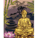 Золотой будда Раскраска картина по номерам на холсте с металлическими красками