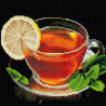 Пример выложенной мозаики Чай с лимоном Алмазная мозаика вышивка на подрамнике Molly KM0900