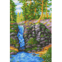 Лесной водопад Канва с рисунком для вышивки МП Студия