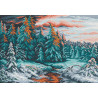 Пример вышитой работы Зимний закат Канва с рисунком для вышивки МП Студия СК-021