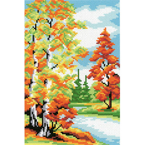  Осенний лес Канва с рисунком для вышивки МП Студия СК-042