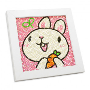  Зайчик с морковкой Алмазная мозаика вышивка в деревянной рамке Mazari M-10439