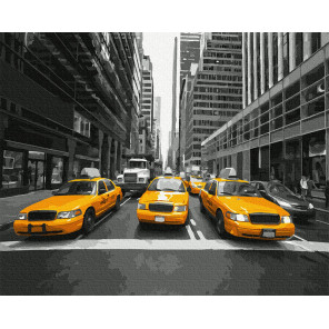 Внешний вид коробки Желтое такси Нью-Йорка Раскраска картина по номерам на холсте Molly KH0968