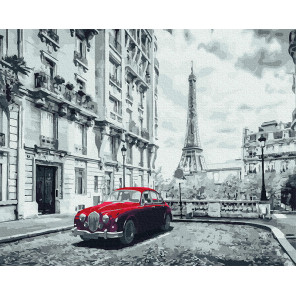  Авто на улице Парижа Раскраска картина по номерам на холсте Molly KH0965