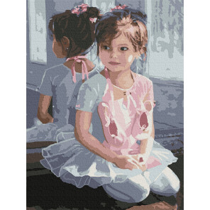  Маленькая балерина Раскраска картина по номерам с цветной схемой на холсте Molly KK0678