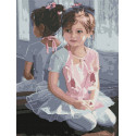 Маленькая балерина Раскраска картина по номерам с цветной схемой на холсте Molly