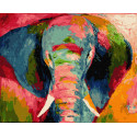 Слон Раскраска картина по номерам на холсте