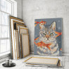 Пример в интерьере Недовольный кот и рыбки Раскраска картина по номерам на холсте AAAA-RS067