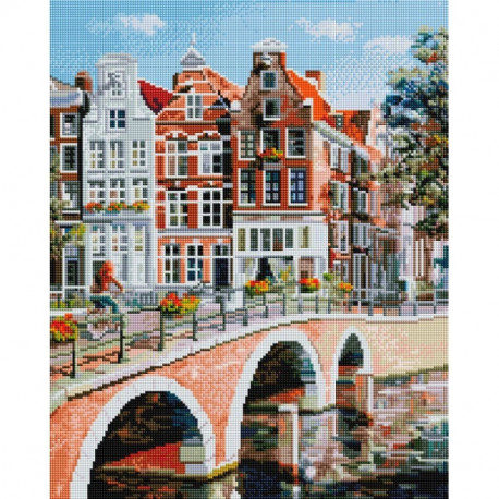  Императорский канал в Амстердаме Алмазная мозаика на подрамнике 563-ST-S