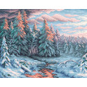 Зимний закат Алмазная вышивка мозаика BrilliArt