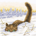 Кот в снегу Алмазная вышивка мозаика BrilliArt