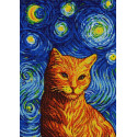 Рыжий кот Гоша Ткань с нанесенным рисунком для вышивки бисером Конек