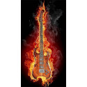 Гитара в огне Ткань с нанесенным рисунком для вышивки бисером Конек