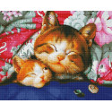 Семейка кошек Алмазная мозаика вышивка на подрамнике