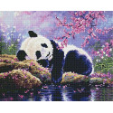 Панда на отдыхе Алмазная мозаика вышивка на подрамнике