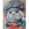 Кот в кепке Раскраска картина по номерам на холсте