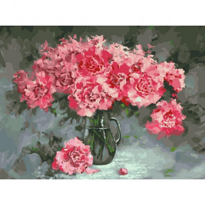 Сложность и количество цветов Розовые пионы Раскраска картина по номерам на холсте 375-AS