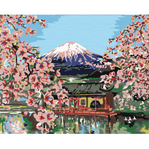  Цветущая Япония Раскраска картина по номерам на холсте KRYM-FN13